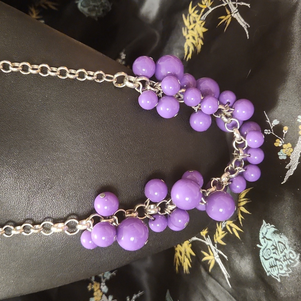 Paparazzi Silver & Purple Bead Necklace Set